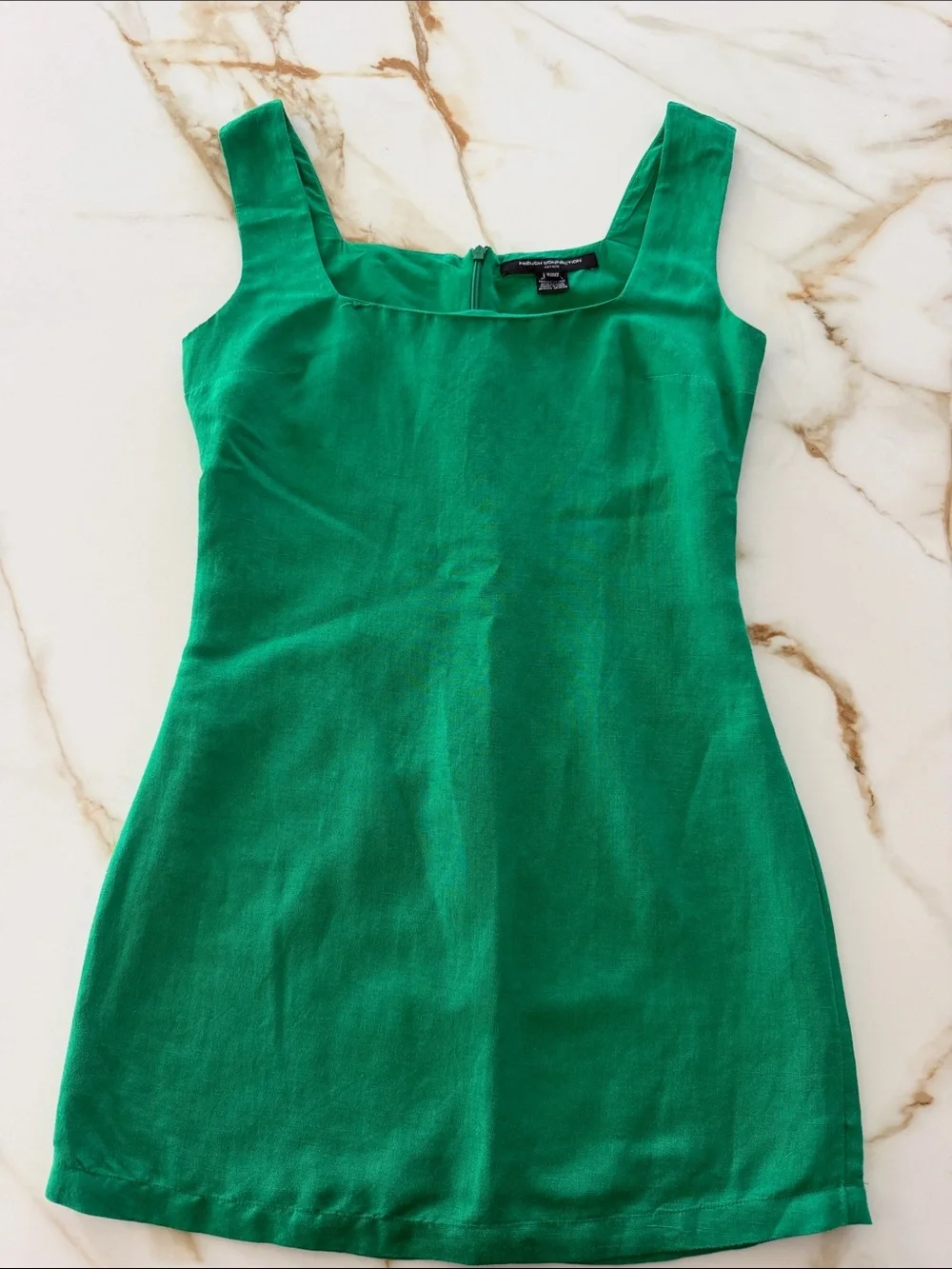 French Connection Birdie Linen Square Neck Dress 2 - Picture 4 of 8